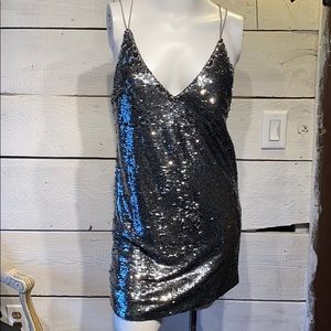 Silver Sequin ASOS Going Out Dress
